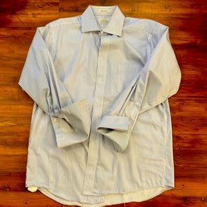 Eagle men’s dress shirt white with blue stripe